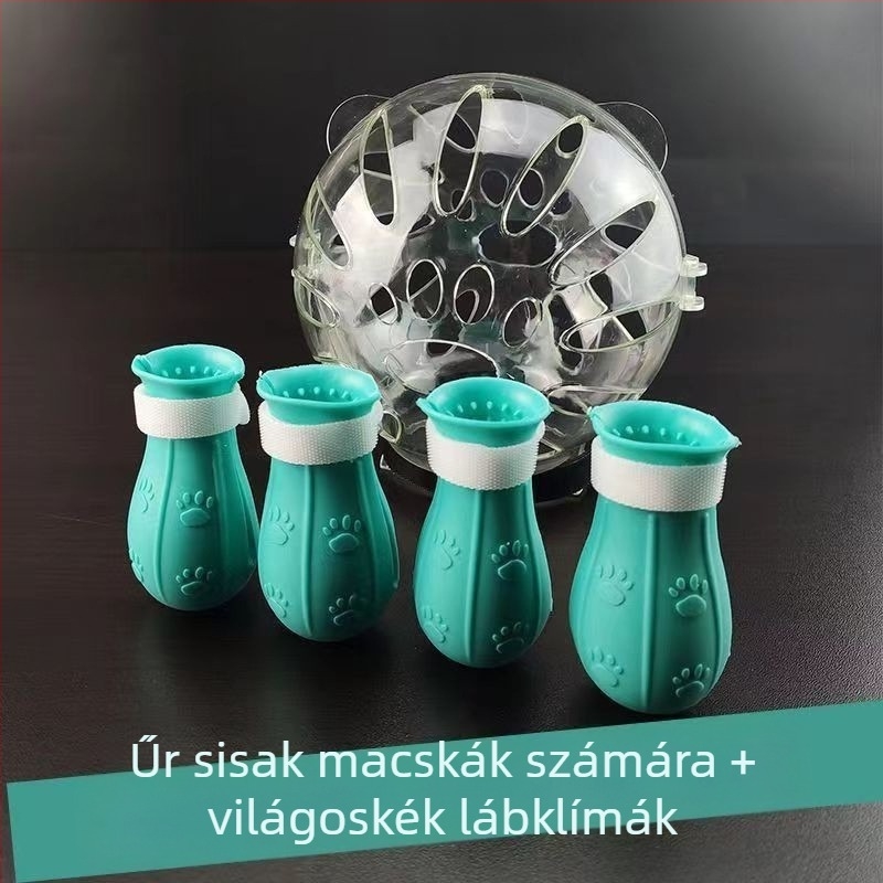 Macska űrkapucni Elizabeth gallérral – anti nyalás, monokróm minta, PET anyag, karikatúra stílus