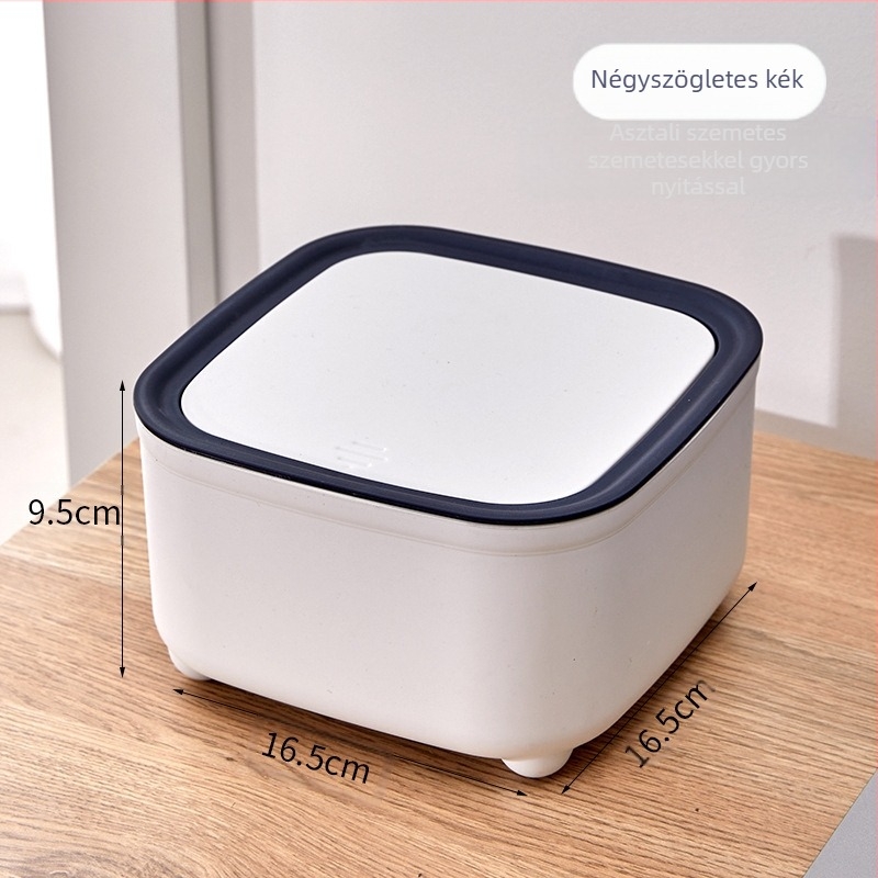 Asztali szemetes – nyomásos fedél, PP anyag, 0,2 kg, Zhejiang eredetű, otthoni használatra