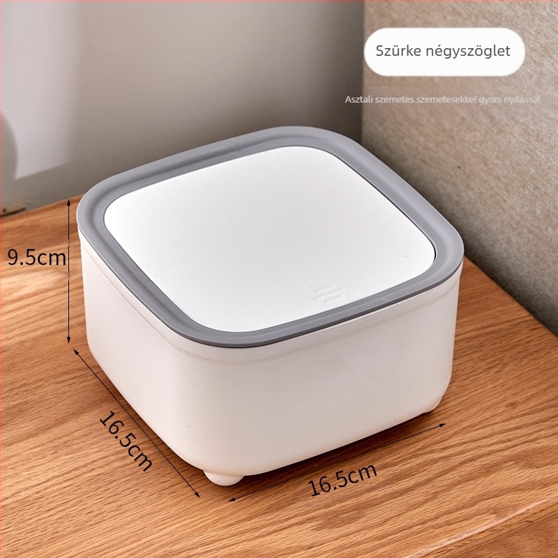 Asztali szemetes – nyomásos fedél, PP anyag, 0,2 kg, Zhejiang eredetű, otthoni használatra