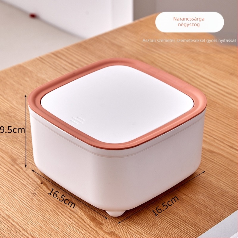 Asztali szemetes – nyomásos fedél, PP anyag, 0,2 kg, Zhejiang eredetű, otthoni használatra