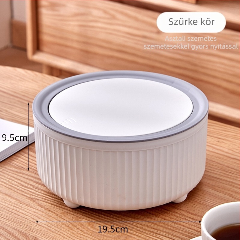 Asztali szemetes – nyomásos fedél, PP anyag, 0,2 kg, Zhejiang eredetű, otthoni használatra