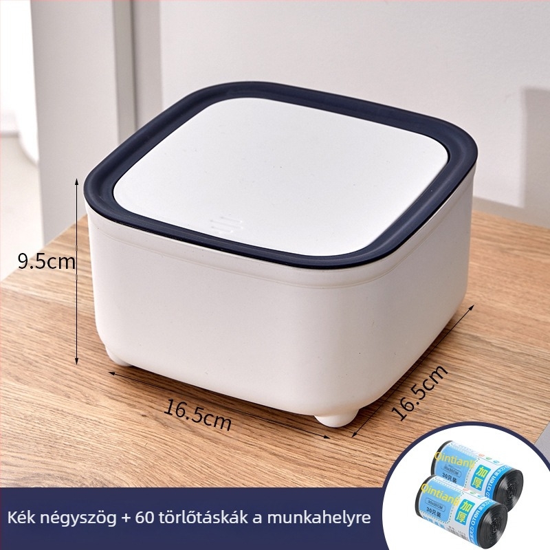 Asztali szemetes – nyomásos fedél, PP anyag, 0,2 kg, Zhejiang eredetű, otthoni használatra