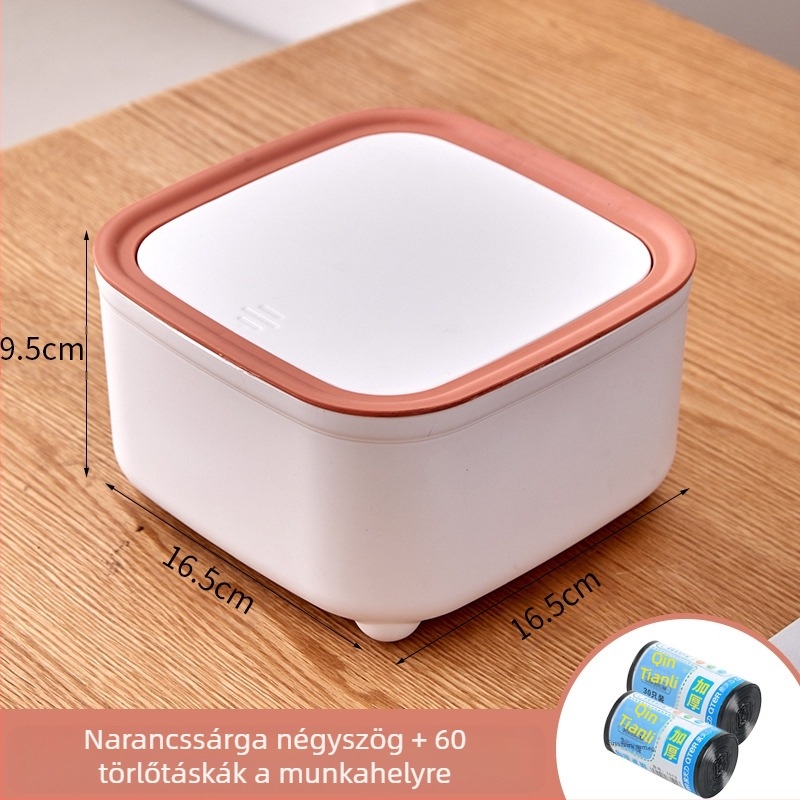 Asztali szemetes – nyomásos fedél, PP anyag, 0,2 kg, Zhejiang eredetű, otthoni használatra