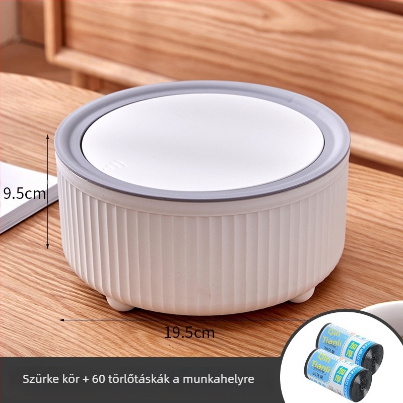 Asztali szemetes – nyomásos fedél, PP anyag, 0,2 kg, Zhejiang eredetű, otthoni használatra