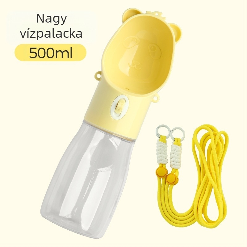 Kutyasétára szánt ivóedény — integrált hordozható keresztpántos kivitel, ABS+PC, egy egység