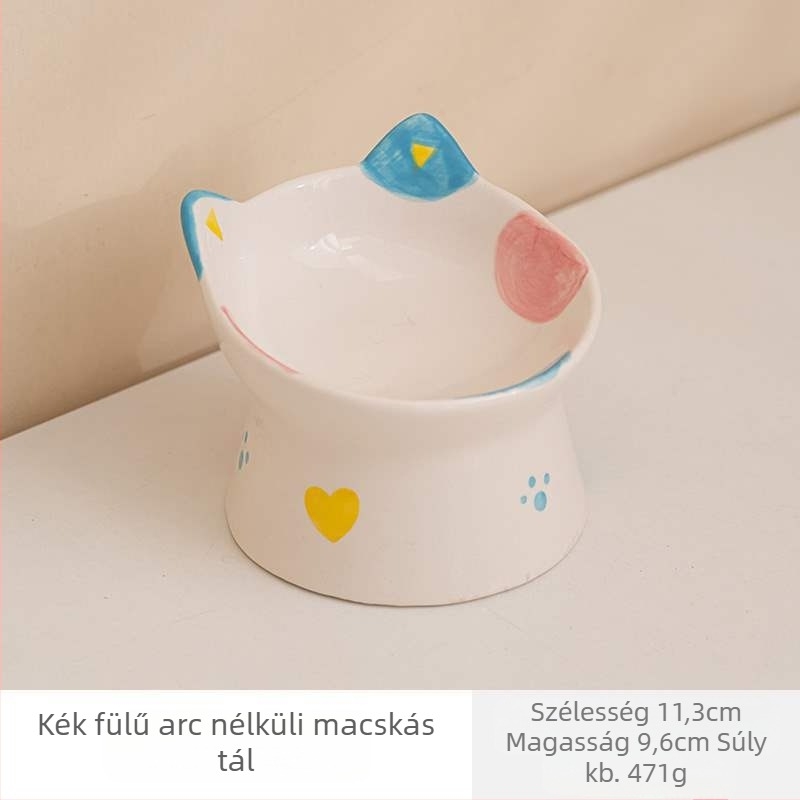 Kerámia macska tál magas lábbal - Márka Because of sheng; Kisállat etetőeszköz; Alkalmas cicáknak; Csomagolás: 100 db