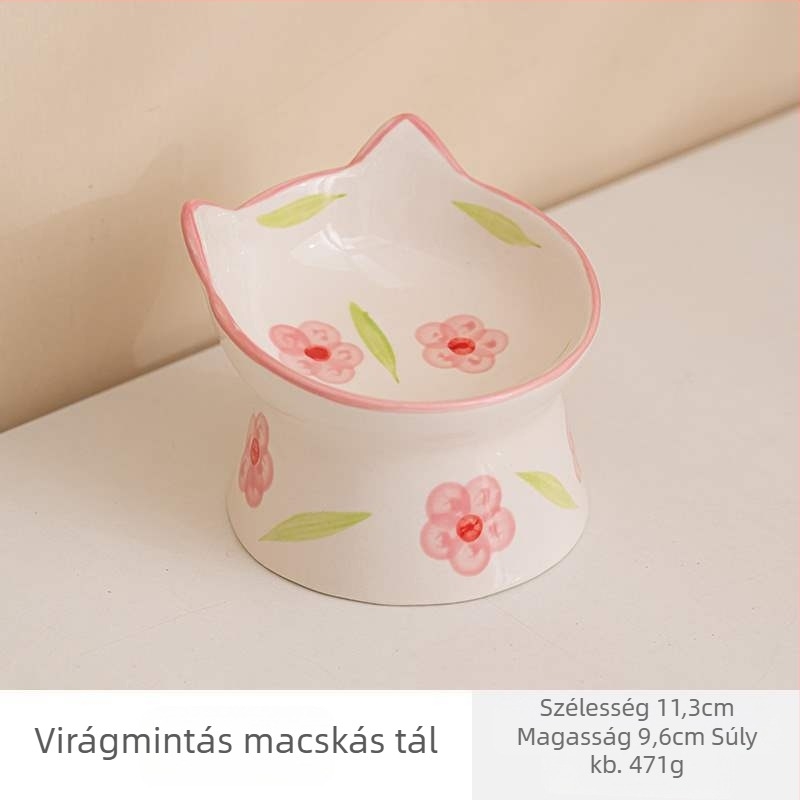 Kerámia macska tál magas lábbal - Márka Because of sheng; Kisállat etetőeszköz; Alkalmas cicáknak; Csomagolás: 100 db