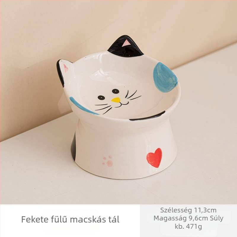 Kerámia macska tál magas lábbal - Márka Because of sheng; Kisállat etetőeszköz; Alkalmas cicáknak; Csomagolás: 100 db