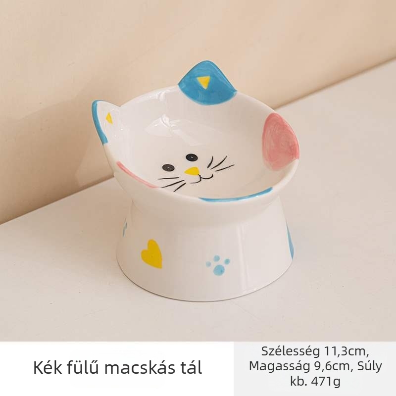 Kerámia macska tál magas lábbal - Márka Because of sheng; Kisállat etetőeszköz; Alkalmas cicáknak; Csomagolás: 100 db