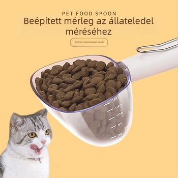 Millet Meng macska ételt kanál – műanyag, hosszú nyelű mérőkanál, háziállat-kiegészítő, 240 darabos csomag
