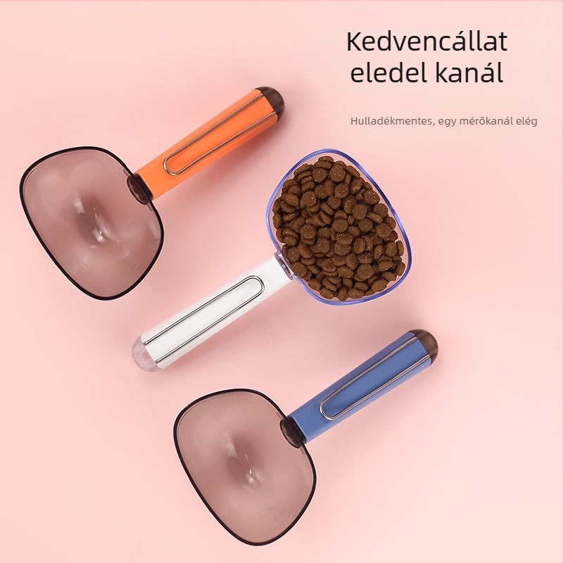 Millet Meng macska ételt kanál – műanyag, hosszú nyelű mérőkanál, háziállat-kiegészítő, 240 darabos csomag