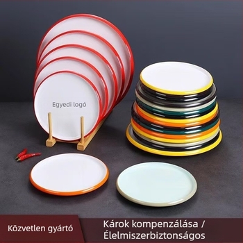 Melamin kerek tányér kereskedelmi használatra, szállodák és éttermek, Új kínai stílus, kézzel készített, testreszabható