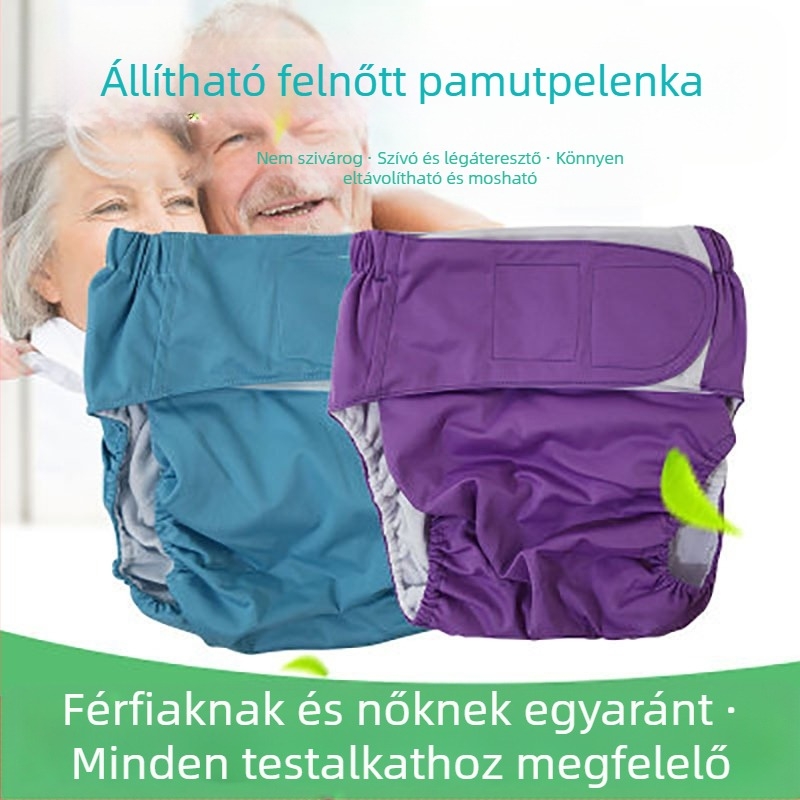 Felnőtt Velcroos textilpelenka, vízálló, poliészter rostból, B osztály, 40–90 kg, 100 db