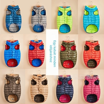Kétoldalas kutya mellény téli melegségért (Anyagok: Nylon, Down Cotton; Típus: Mellény; Stílus: Leisure)