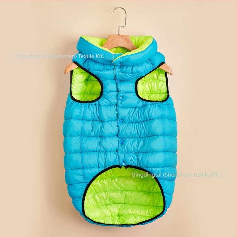 Kétoldalas kutya mellény téli melegségért (Anyagok: Nylon, Down Cotton; Típus: Mellény; Stílus: Leisure)