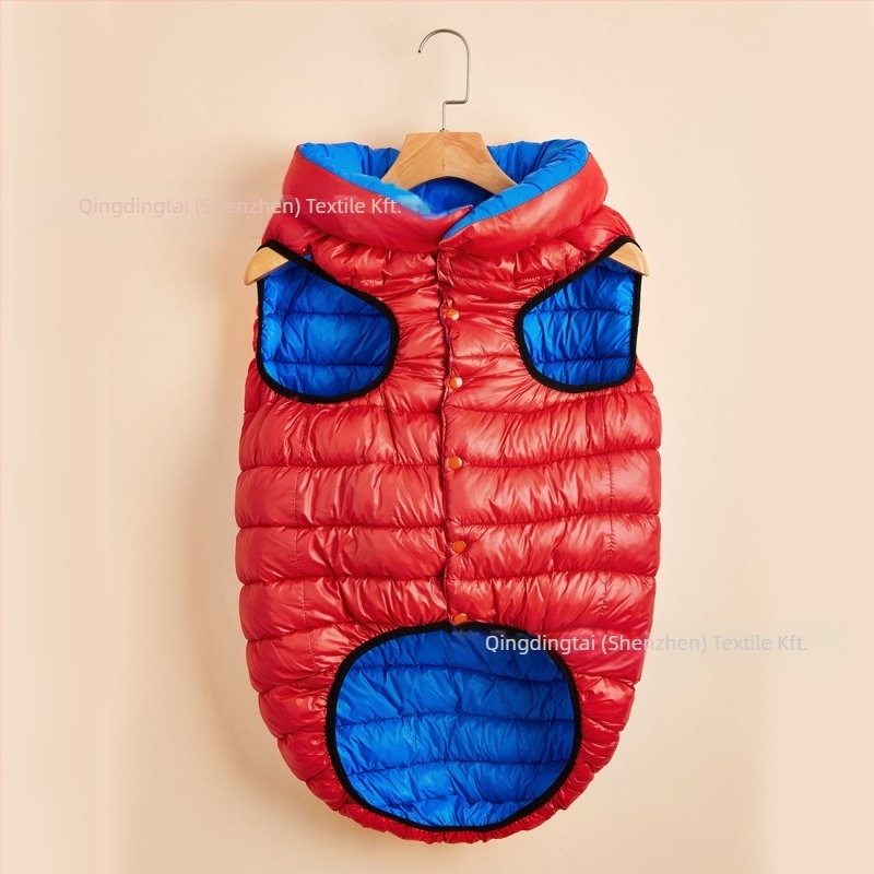 Kétoldalas kutya mellény téli melegségért (Anyagok: Nylon, Down Cotton; Típus: Mellény; Stílus: Leisure)