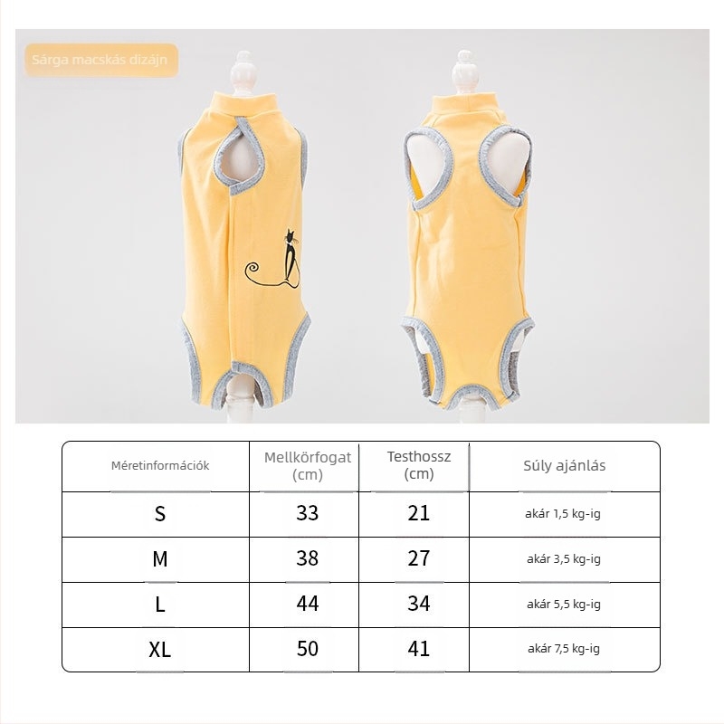 Állati ruházat – macskák számára anti nyalogatás sterilizációs köpeny, vékony anyag, kényelmes stílus