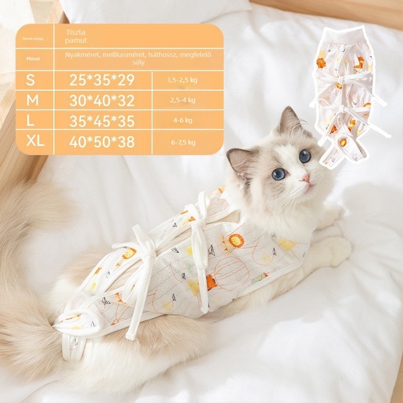 Állati ruházat – macskák számára anti nyalogatás sterilizációs köpeny, vékony anyag, kényelmes stílus