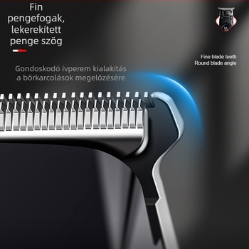Hajvágó, újratölthető, kefemotorral, rozsdamentes acél pengékkel, beépített 1200-2000 mAh-s akkumulátor, üzemidő 1-3 óra