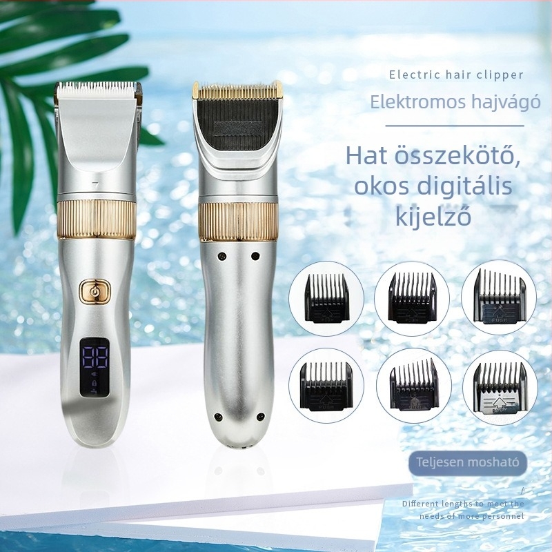 Háztartási elektromos hajvágó Mai-21, újratölthető, vízálló, kerámia és titánötvözet pengékkel, mosható vízzel, 37-110 V.