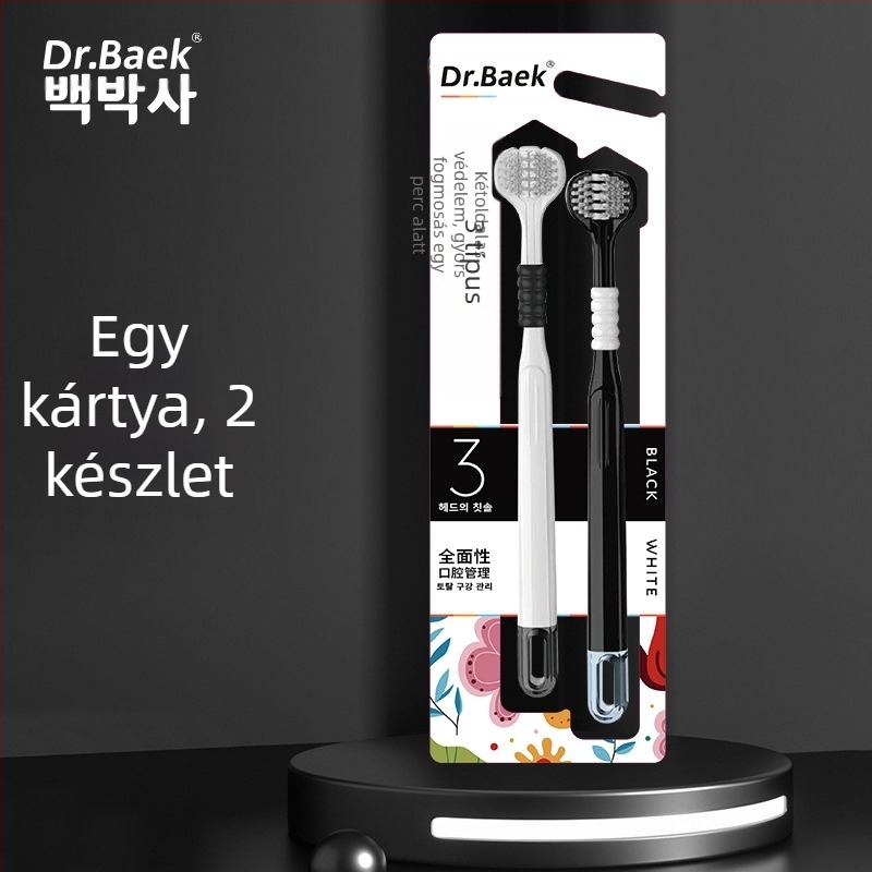 Háromoldalas fogkefe felnőttek számára ínyvédővel és puha sörtékkel | Banner/Benoy márka | Manuális fogkefe