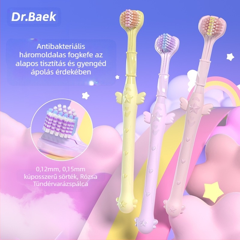 Háromoldalas fogkefe felnőttek számára ínyvédővel és puha sörtékkel | Banner/Benoy márka | Manuális fogkefe