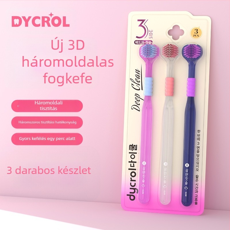 Háromoldalas fogkefe felnőttek számára ínyvédővel és puha sörtékkel | Banner/Benoy márka | Manuális fogkefe