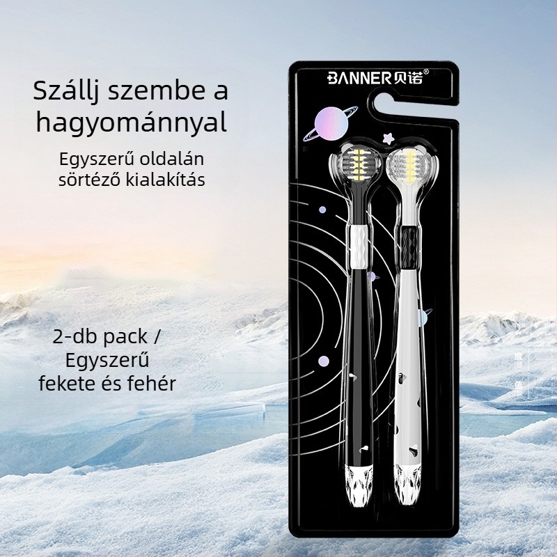Háromoldalas fogkefe felnőttek számára ínyvédővel és puha sörtékkel | Banner/Benoy márka | Manuális fogkefe