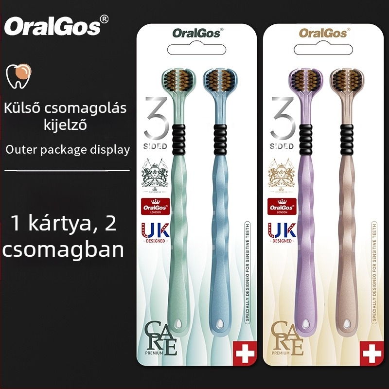 Háromoldalas fogkefe felnőttek számára ínyvédővel és puha sörtékkel | Banner/Benoy márka | Manuális fogkefe