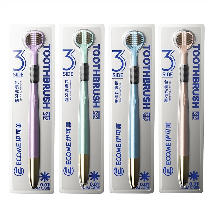 Háromoldalas fogkefe felnőttek számára ínyvédővel és puha sörtékkel | Banner/Benoy márka | Manuális fogkefe