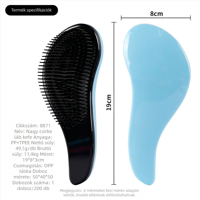 Pheaya műanyag hajkefe — csomózás elleni, simítás és masszázs, könnyű és hordozható