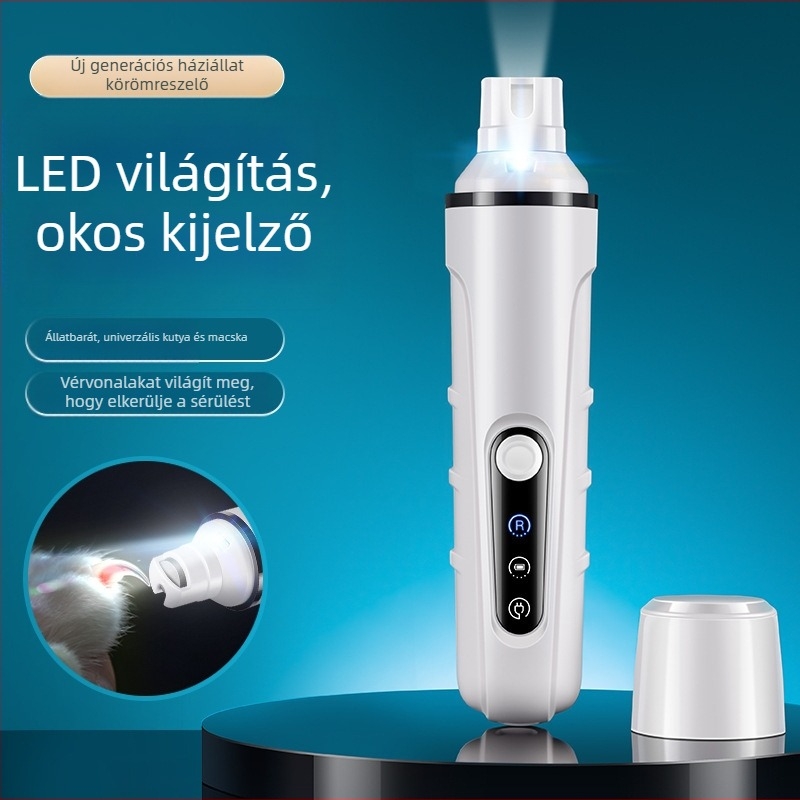 LED világítású elektromos körömdaráló háziállatok számára – nagy teljesítményű, kutyáknak és macskáknak
