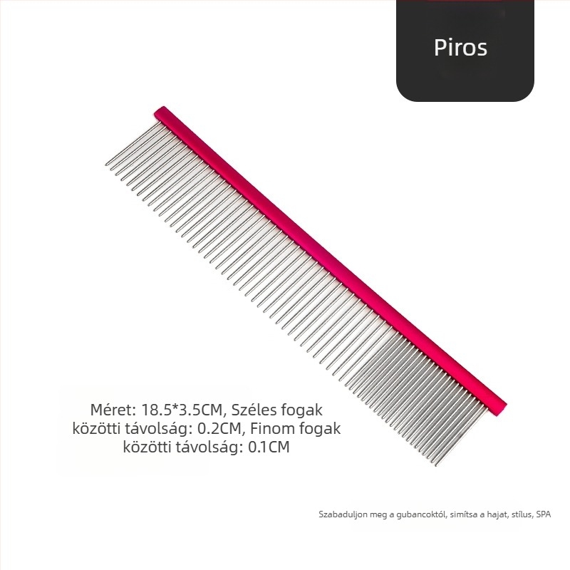 Tanizaki Háziállat-fésű, rozsdamentes acél, széles fogantyú, kilógó szőr eltávolítása