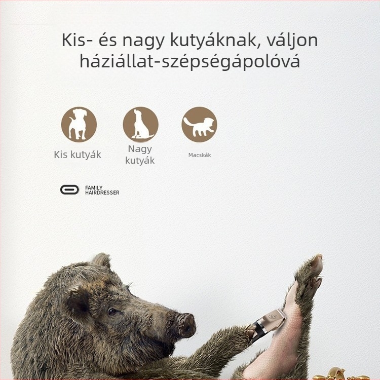 Oaks A5 Kisállat hajvágó – újratölthető, 5W, beépített akkumulátor, kivehető és mosható vágófej, univerzális a kutyák és macskák számára