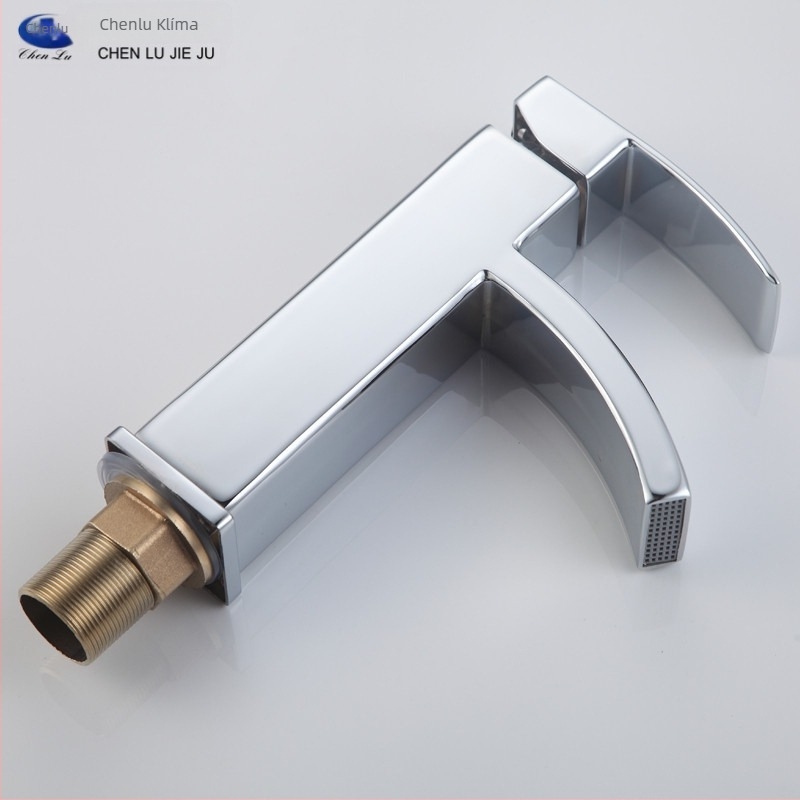 Medencés csaptele – forró és hideg, egy nyílású, zuhatagos kifolyó, rézötvözet, kerámiás patron, 0–90°C, 10 MPa