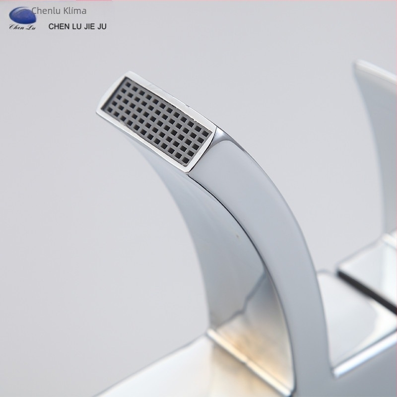 Medencés csaptele – forró és hideg, egy nyílású, zuhatagos kifolyó, rézötvözet, kerámiás patron, 0–90°C, 10 MPa