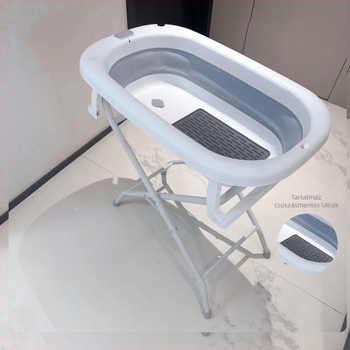 Összecsukható kutya- és háziállat fürdőedény vas kerettel és lefolyócsővel