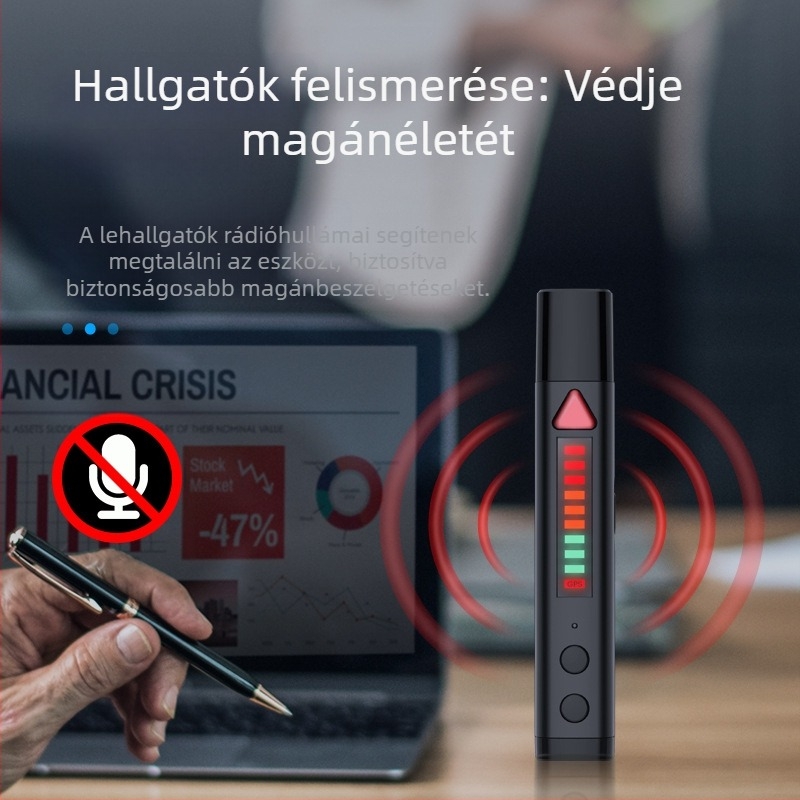 S68 vezeték nélküli jeleladó – toll formájú kamera–detektor, frekvenciatartomány 1-8000, érzékelési tartomány 0.1-10, méretek 120×18×18 mm