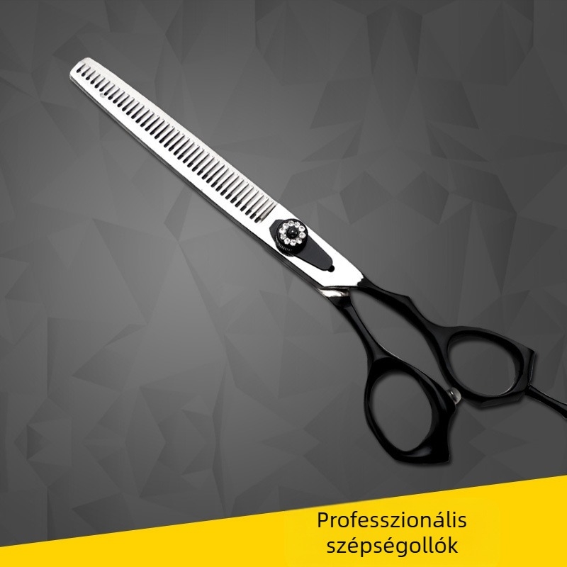 Állatgondozó olló készlet, teljes acél konstrukció, felfelé és lefelé görbült élek, kutya szőrzetének vágásához