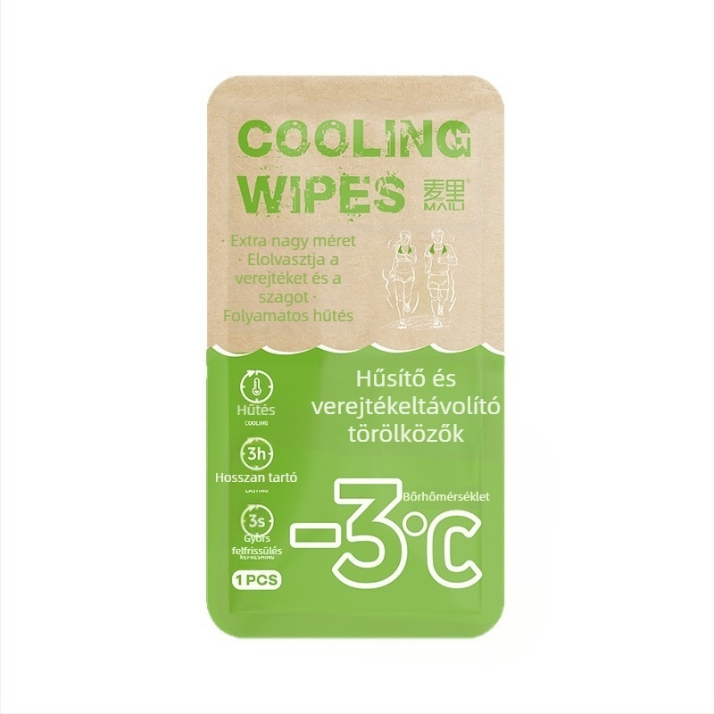 Hűsítő nedves törlőkendők sporthoz és kültéri használatra, nem szőtt anyag, 100D szál, nyomtatott gyártási folyamat, uniszex törölköző/arc törlőkendő