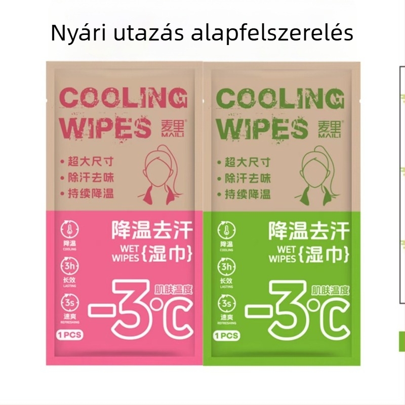 Hűsítő nedves törlőkendők sporthoz és kültéri használatra, nem szőtt anyag, 100D szál, nyomtatott gyártási folyamat, uniszex törölköző/arc törlőkendő