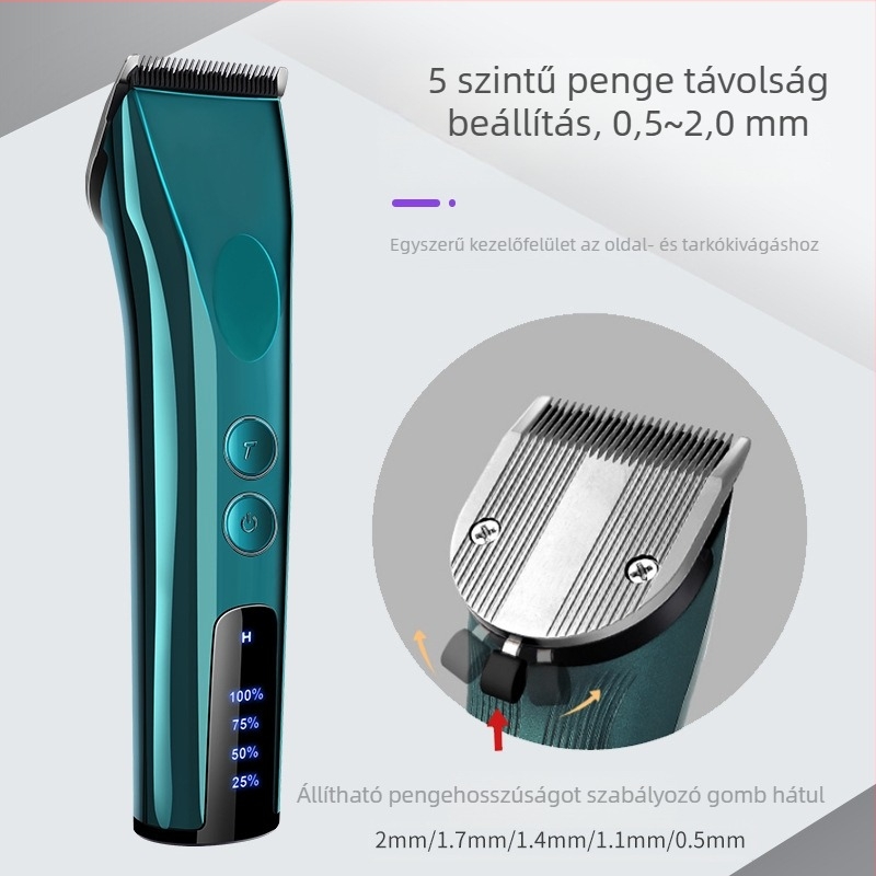 Condor akkumulátoros hajvágó készülék otthoni használatra, kerámia penge, leválasztható és mosható vágófej, beépített 2000–4000 mAh akkumulátor, 3–6 óra működési idő, alacsony zajszint