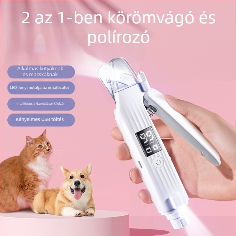 Két az egyben állatmanikűr olló és elektromos reszelő macskáknak és kutyáknak — Termékkód Hz8