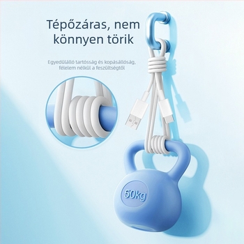 Type-C adatkábel gyors töltéshez, 20W max, TPE, egyfejes kialakítás, 3C tanúsítvány