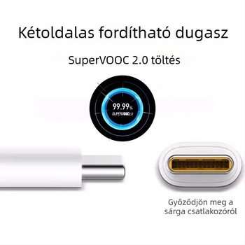 Type-C adatkábel gyors töltéshez, 20W max, TPE, egyfejes kialakítás, 3C tanúsítvány