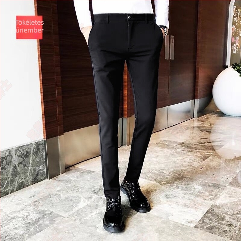 Üzleti férfi nadrág, egyenes szabás, korduró anyagú, fő anyag: len, munkahelyi viselet
