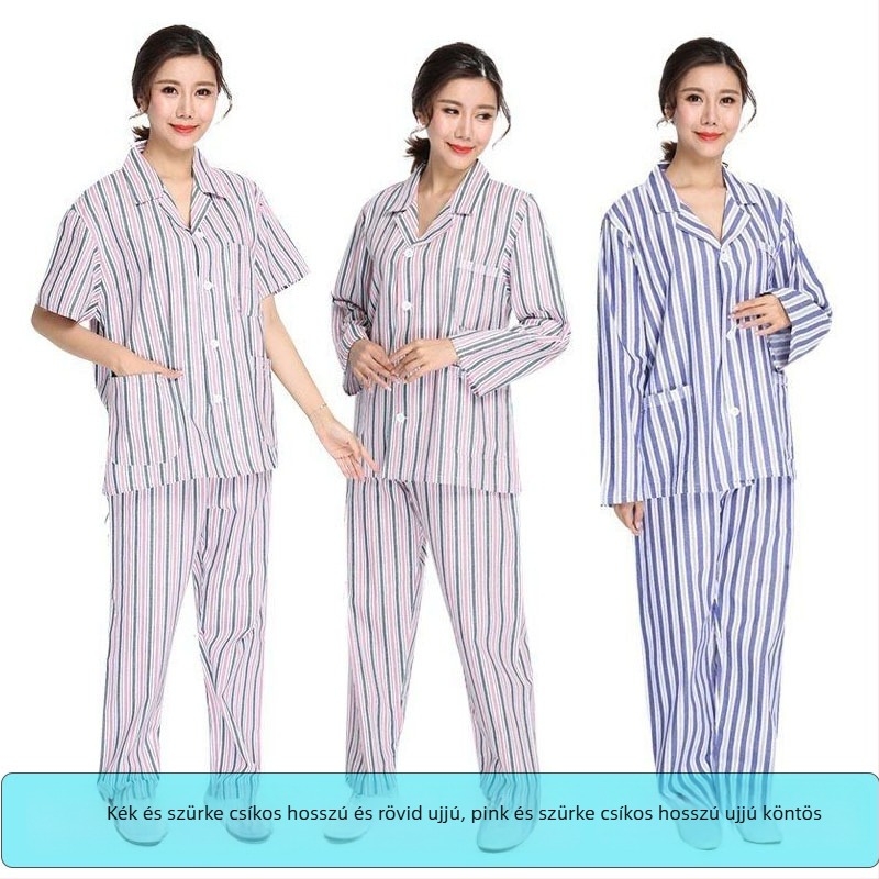 Kórházi betegköpeny, pamut, uniszex, hosszú ujjú, öltöny-nyak, nedvességelvezető