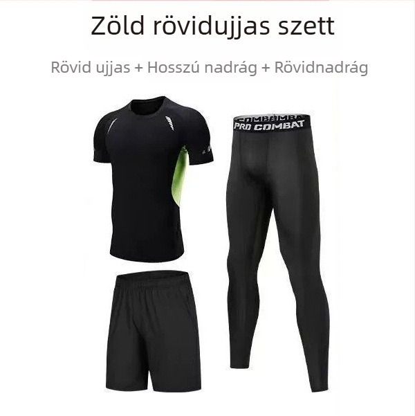 Uniszex hosszú ujjú sportos szett gyorsan száradó, lélegző poliészter-spandex anyagból, cropped nadrággal, futáshoz, futballhoz és kosárlabdához