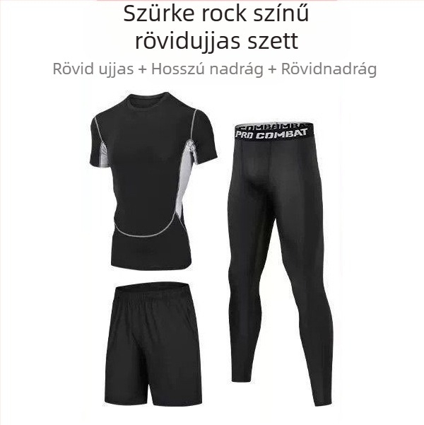 Uniszex hosszú ujjú sportos szett gyorsan száradó, lélegző poliészter-spandex anyagból, cropped nadrággal, futáshoz, futballhoz és kosárlabdához