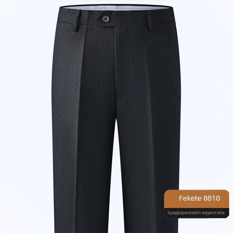 Férfi gyapjú nadrág egyenes szabású, üzleti formális stílus, 85% gyapjú, vasalás nélkül, téli viselet